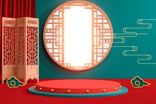 中国风古典背景红色喜庆新年主图背景