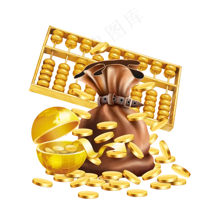 金融赚钱算盘金币珠心算