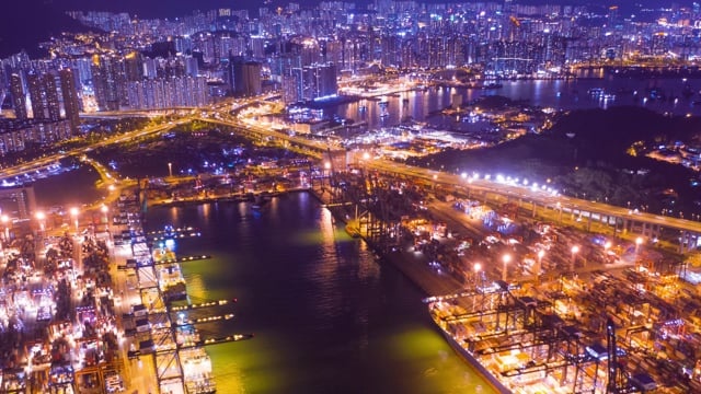 集装箱终端, 集装箱船, 货物, 运输, 港口, 后勤