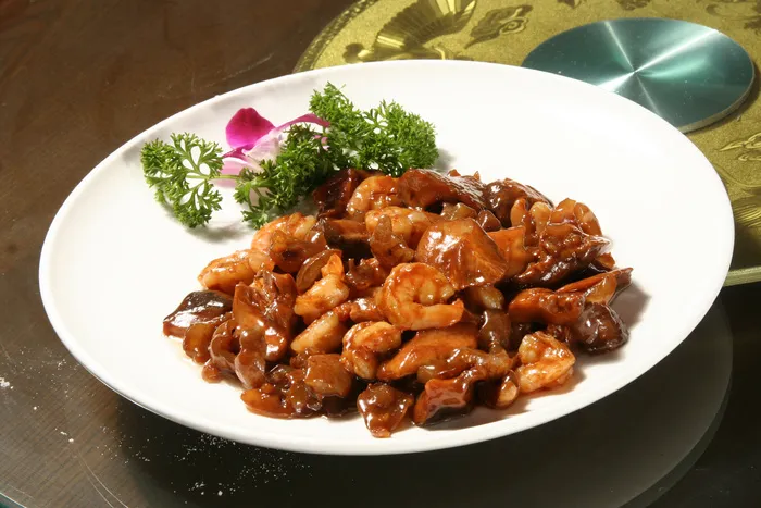 醋溜虾蘑海28元