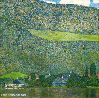 克里姆特油画绿树唯美风景画 克里姆特油画绿树唯美风景画