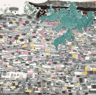 吴冠中手绘建筑水墨房子装饰画 吴冠中手绘建筑水墨房子装饰画