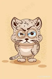 矢量卡通小花豹艺术插画