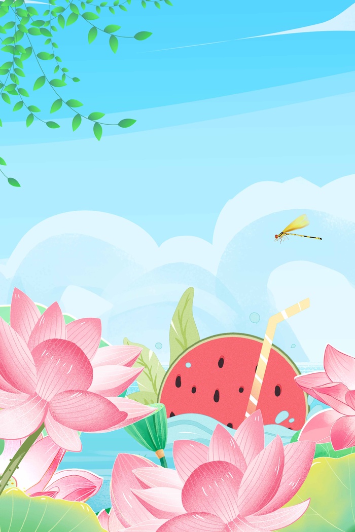 夏天 清爽夏天背景psd模版下载
