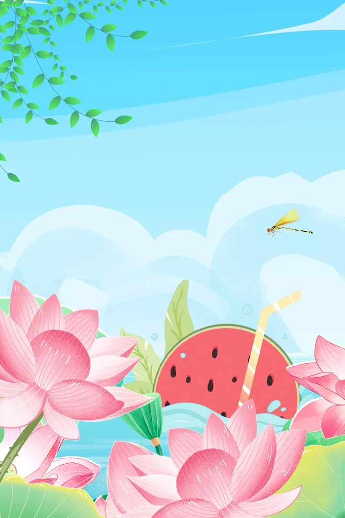 夏天 清爽夏天背景psd模版下载
