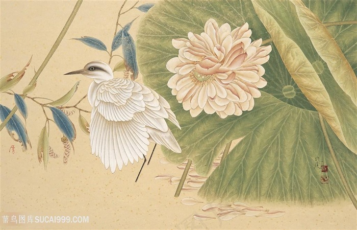 花鸟荷花时尚中式装饰画