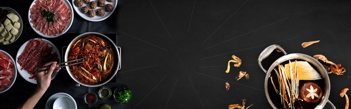 冬季火锅趴美食大气简约黑色banner