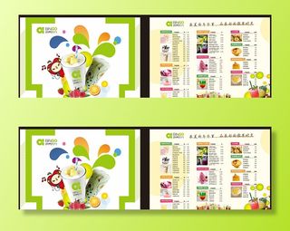 时尚小吃店宣传单页矢量素材奶茶店宣传饮料