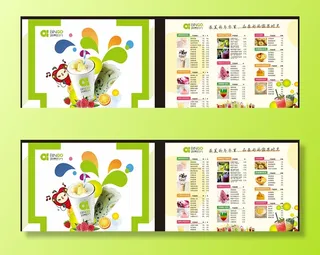 时尚小吃店宣传单页矢量素材奶茶店宣传饮料