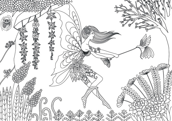 浪漫童话手绘黑白线描线稿