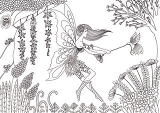 浪漫童话手绘黑白线描线稿