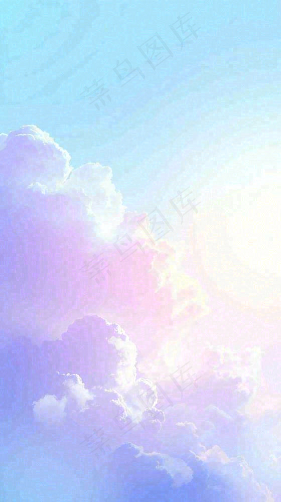 自然紫蓝色天空云层云彩漂浮浪漫阳光摄影
