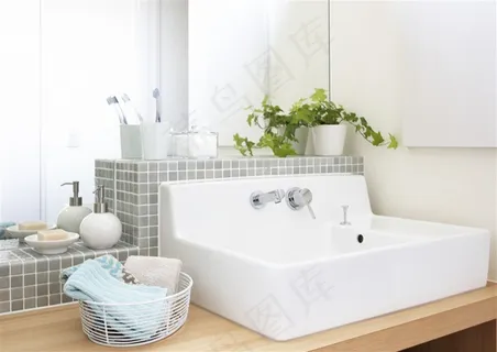 精品现代浴室用品特写免费下载