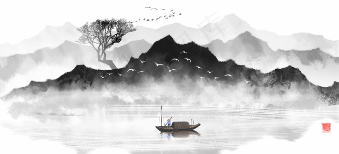 水墨山水 水墨山水素材