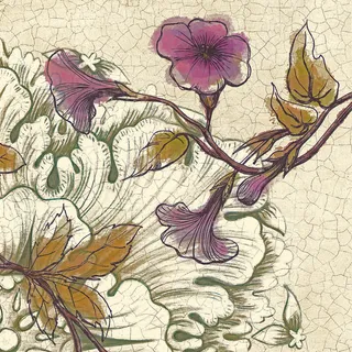 唯美喇叭花手绘复古插画