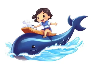 海豚海浪人物免抠