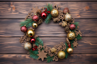 圣诞花环摄影图