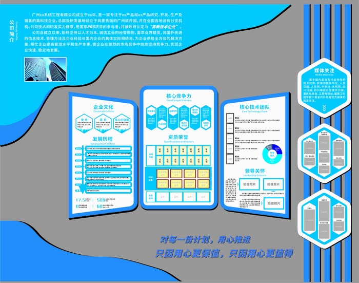 公司文化墙cdr矢量模版下载