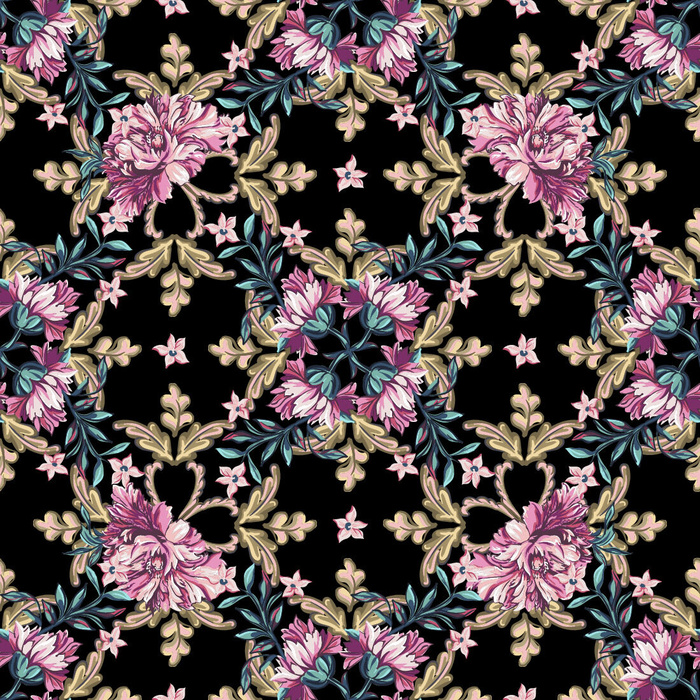 花卉唯美手绘花朵面料纹理手机壳布料面料印花服装矢量图案素材