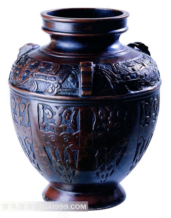 古典花纹罐子高清素材