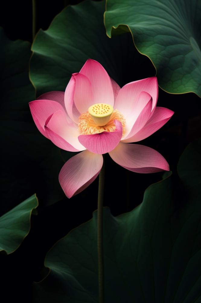 莲花光影暗黑摄影图(896x1344)