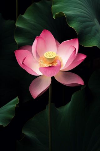 莲花光影暗黑摄影图