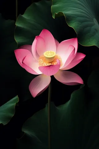 莲花光影暗黑摄影图