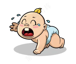 卡通婴儿趴着大哭