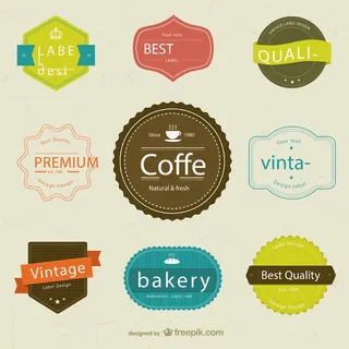 免抠复古彩色标签