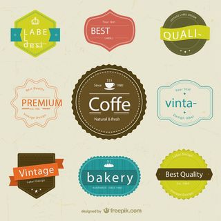 免抠复古彩色标签