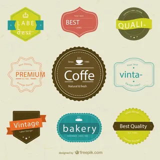 免抠复古彩色标签