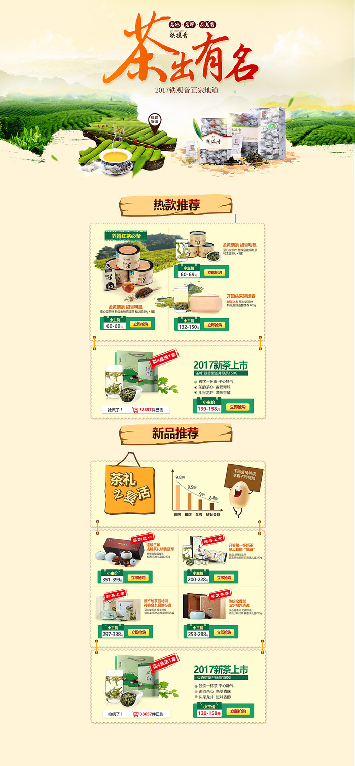 天猫春季茶叶春茶上市首页装修模板psd模版下载