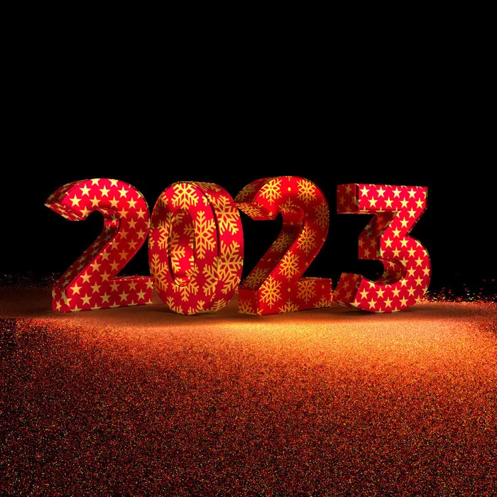兔年2023年数字黑红色背景psd模版下载
