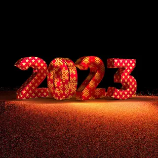 兔年2023年数字黑红色背景