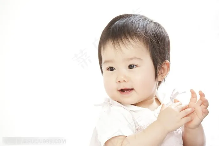 母婴用品广告元素 鼓掌的可爱女宝宝婴幼儿