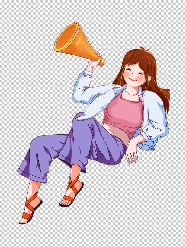 喊麦快乐购物女孩psd模版下载