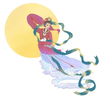 卡通中秋节嫦娥素材
