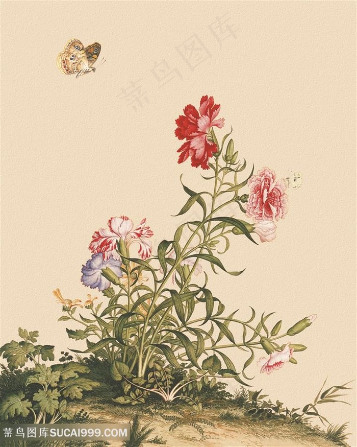 郎世宁 蝶恋花中式装饰画