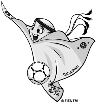 简约黑白卡塔尔世界杯吉祥物