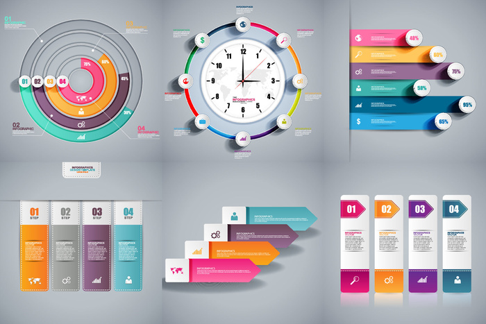 ppt素材3d数据图表模板可视化图形统计标签矢量图标模型ai源文件