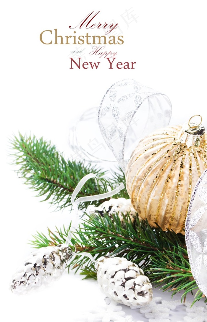 银色圣诞节插画