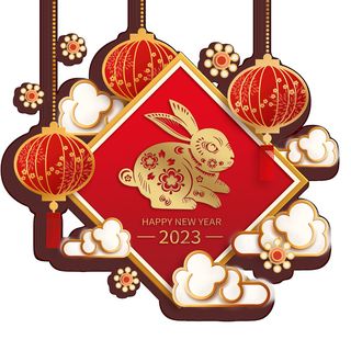 喜庆2023年兔年插画免抠素材