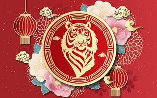 虎年剪纸绘画PSD素材