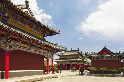 中国故宫蓝天白云图片素材