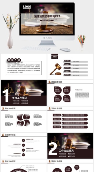 司法行业通用PPT模板预览图