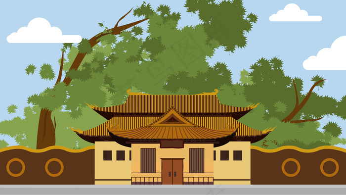 古风建筑插画