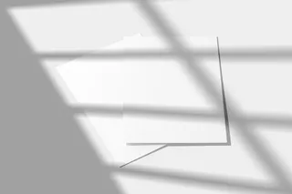 正反面黑白灰简约平铺光影海报样机