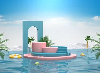 夏季游泳池背景