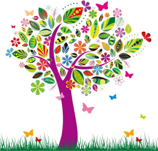 卡通树木素材简笔画