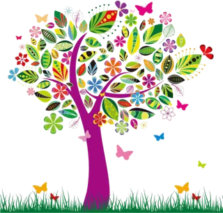 卡通树木素材简笔画